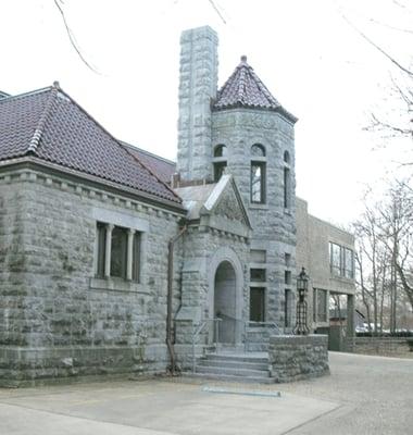 This side entrance and turret were added