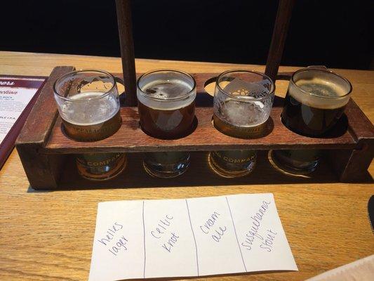 Flight of 4 seasonal beers