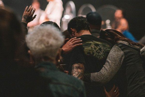 Prayer and worship at Celebration Church in Nampa.