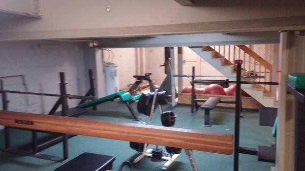 Bench press stations.