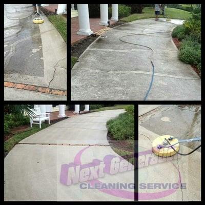 Next Generation Cleaning Services pressure cleaning night and day difference.