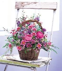 Wildflower look basket