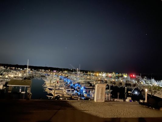 Beautiful view of the marina at night