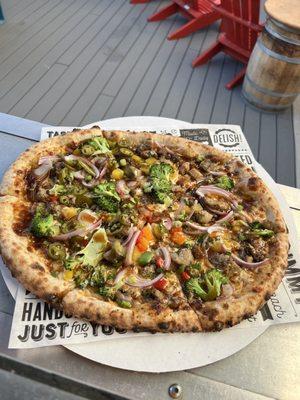 Szechuan chicken pizza