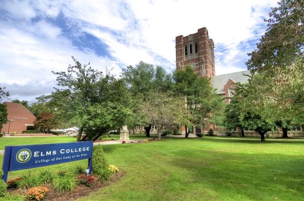 Berchmans Hall, the college's flagship building and one of Pioneer Valley's most beautiful architectural features.