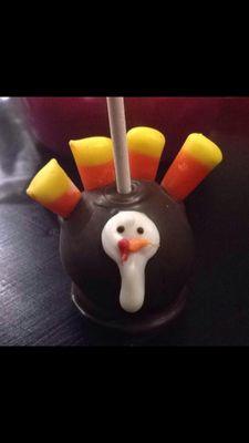 Turkey cakepops for Thanksgiving.