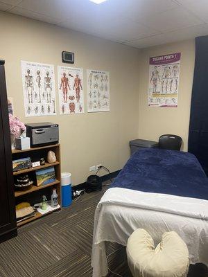 Massage therapy room