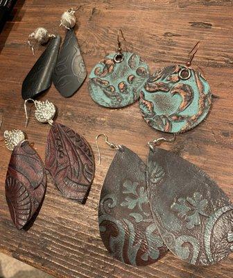 Leather earrings