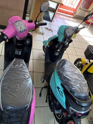 50cc scooters available in different styles and colors.