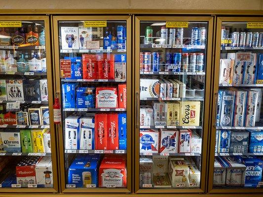 Great selection of ice cold beer, seltzers, and hard lemonades.