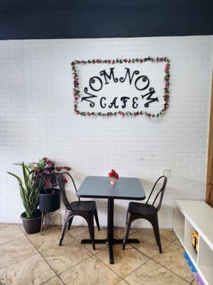 Dining area and signage