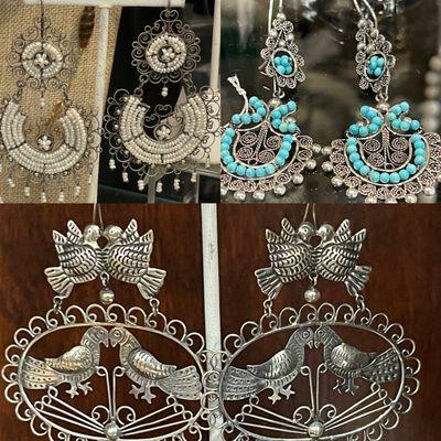 vintage and contemporary Mexican wedding earrings