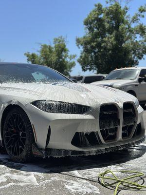 BMW M4 CSL getting prepped for PPF.