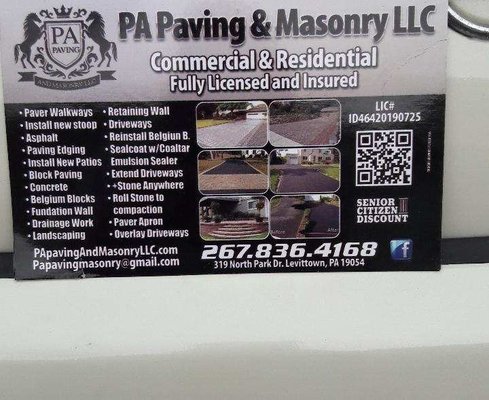 PA PAVING AND MASONRY LLC