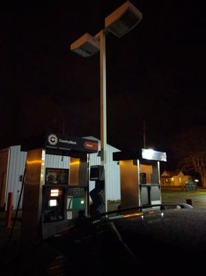 Sure wish they would fix the lighting for the diesel pumps