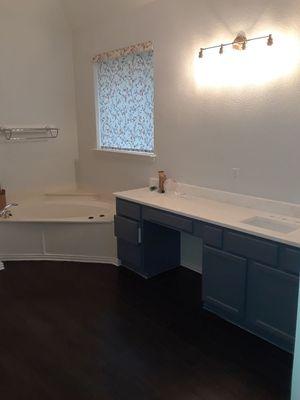 Bathroom update,walls, cabinets repainted