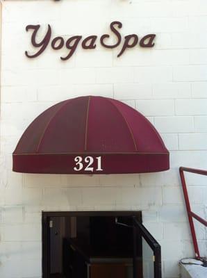 Yoga Spa's front door.