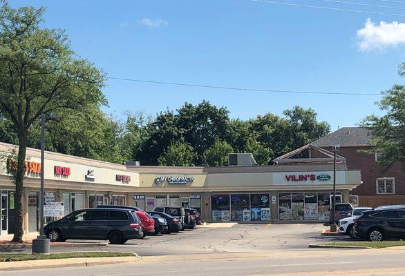 Strip mall storefront.