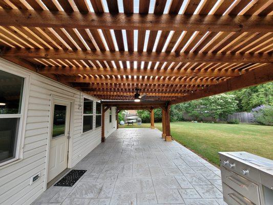 Attached pergola