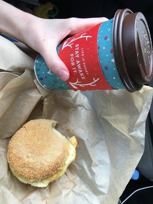 My order today was zebra hot chocolate, spinach, provolone breakfast