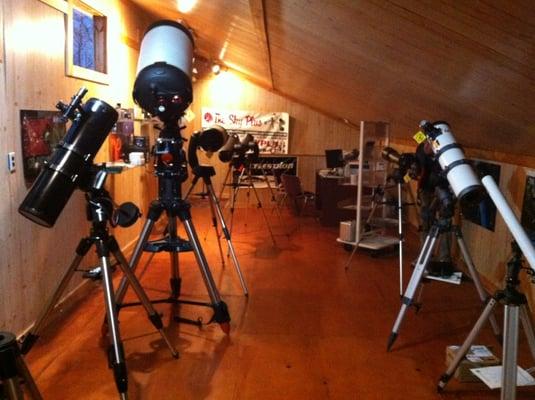 Always a great selection of telescopes in stock and on display