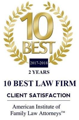 The American Institute of Family Law Attorneys recognized the Bird Law Firm as one of the "10 Best Law Firms for Client Satisfaction."