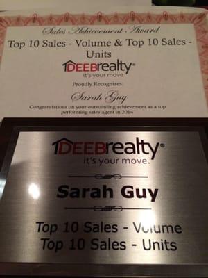 I am honored to be recognized as a top producing agent at Deeb Realty- ranked #8 in the company for volume, #9 for units sol...