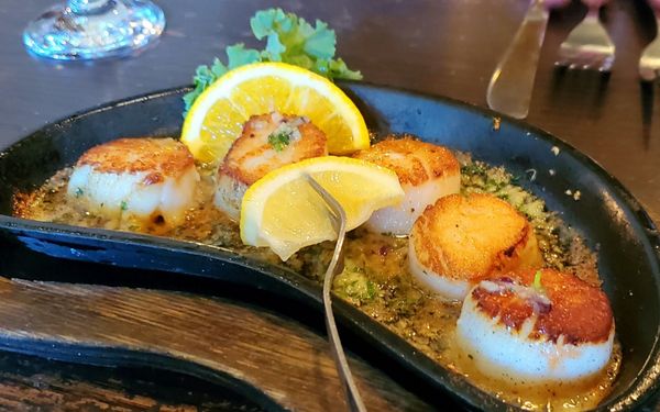 Excellent seared scallops