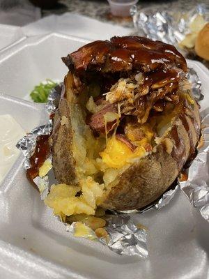 Meat stuffed potato