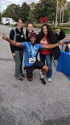 The physical therapy team offered free screenings for runners at the RDV's annual Jingle Run!