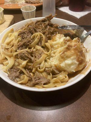 Beef with noodles... sorry I had already started eating but it was yummy!