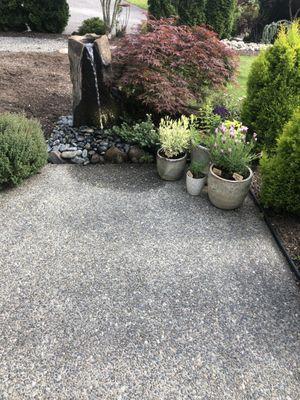 Install of a "Zen" water feature .