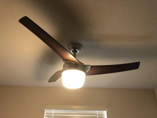 Hunter fan installed by Arts Electric.