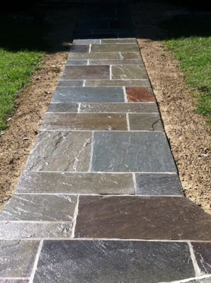 Downingtown. Flagstone walkway with sealer