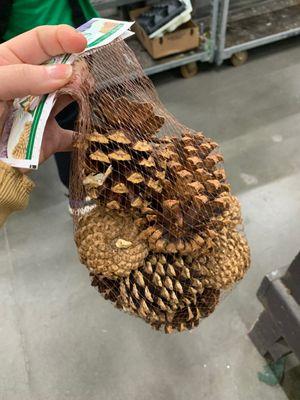 Scented pine cones. Bag less than $6!