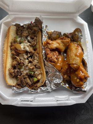 Philly Cheese Steak and Wings Combo