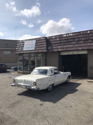 Customer brought in his classic 1957 Thunderbird for an oil change and safety inspection.