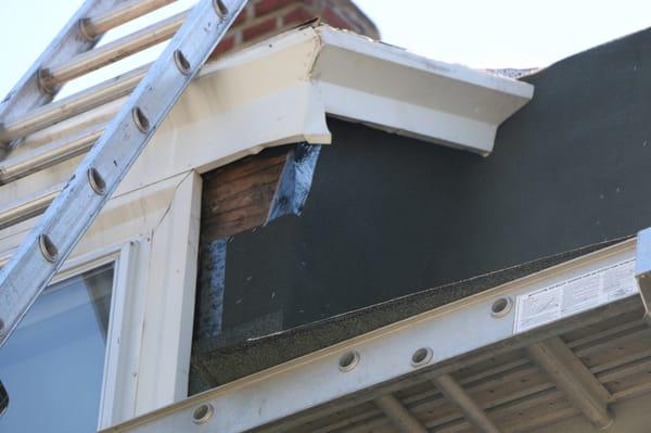 Install in progress, not missing a detain around the dormers. This area is about ready for shingle installation.