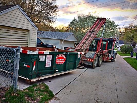 10 yard dumpster delivered to Bettendorf, Iowa.