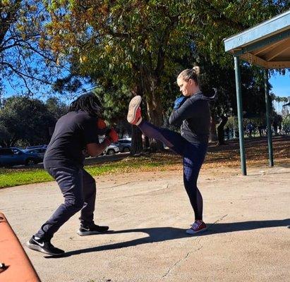 Training at Van Nuys memorial park