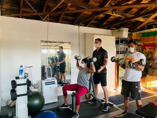 During recent California fires , my clients insisted to continue their training ‍