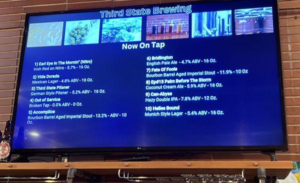 Tap list on April 29, 2023.