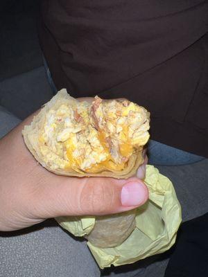 Bacon and Eggs Breakfast Burrito