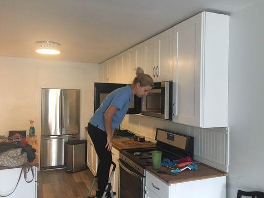 Julie will  clean your kitchen spotless