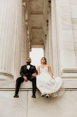 Bride and groom intimate session