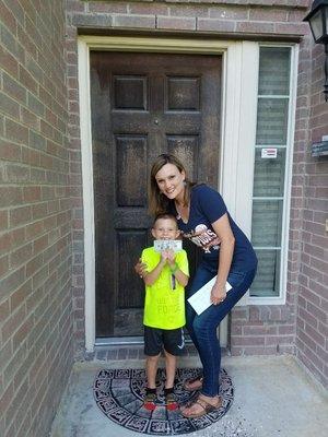 This is Jackie Baumbach and her son Blake. She was the winner of the facebook drawing. Like us facebook for a chance to win!!