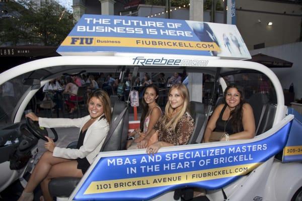 #RideFreebee now in Brickell and Downtown Miami courtesy of @FIUBusiness - tweet @freebeemiami for scheduled rides