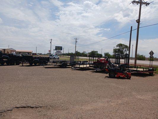 Trailers and zero-turn mowers.