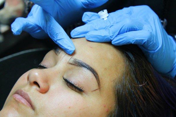 Microblading in Process.