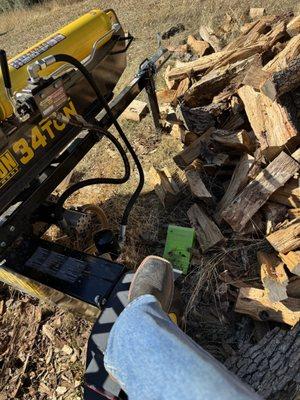 Me splitting wood.